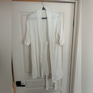 Cozy Earth Women's Stretch-Knit Bamboo Kimono Robe, Ivory, Size XS